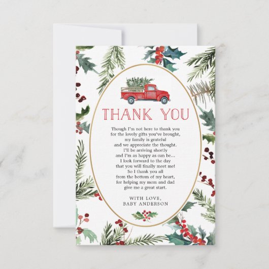 Merry Greenery Baby shower Hartelijk dank Kaart (Voorkant)