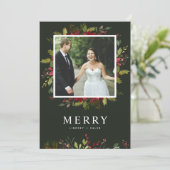 Merry Greenery Foto Feestdagenkaart (Staand voorkant)