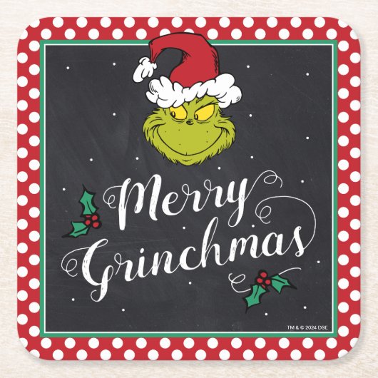 Merry Grinchmas | Grinch Holiday Party Kartonnen Onderzetters (Voorkant)