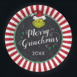 Merry Grinchmas | Grinch Holiday Party Papieren Bordje<br><div class="desc">Dit jaar vieren jullie feestdag met deze schattige dr. Seuss-kartonnen borden. Personaliseer door het jaar of de douanetekst toe te voegen.</div>
