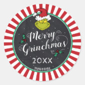 Merry Grinchmas | Grinch Holiday Party Ronde Sticker (Voorkant)