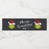 Merry Grinchmas | Grinch Holiday Party Waterfles Etiket (Enkel label)
