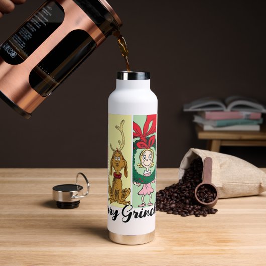 Merry Grinchmas Holiday Collage Waterfles (Koffie)