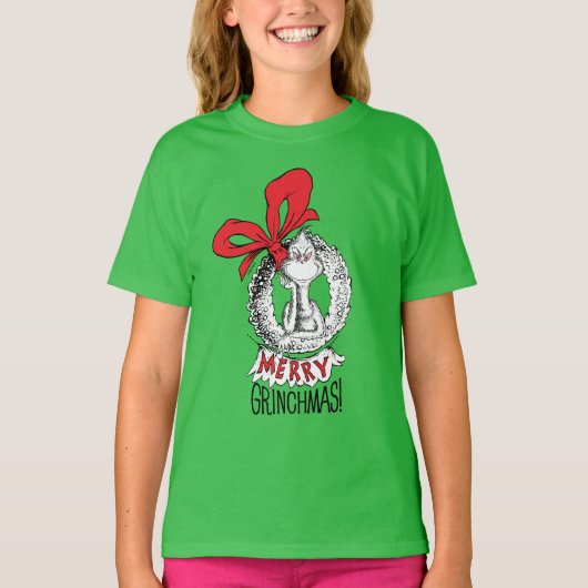 Merry Grinchmas Krans Grinch T-shirt (Voorkant)
