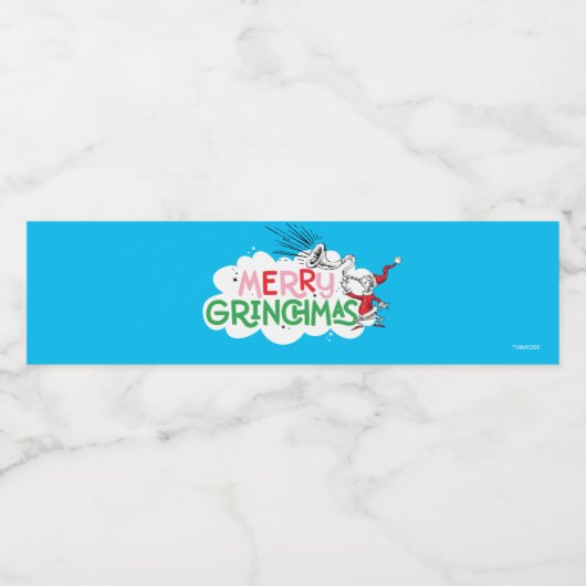 Merry Grinchmas Mister Grinch Waterfles Etiket (Enkel label)