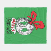 Merry Grinchmas Wreath The Grinch Fleece Deken (Voorkant (Horizontaal))