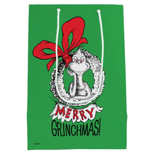 Merry Grinchmas Wreath The Grinch Medium Cadeauzakje (Achterkant)