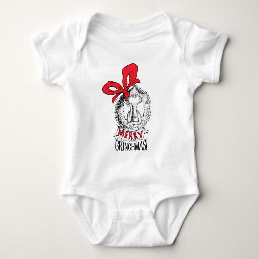 Merry Grinchmas Wreath The Grinch Romper (Voorkant)