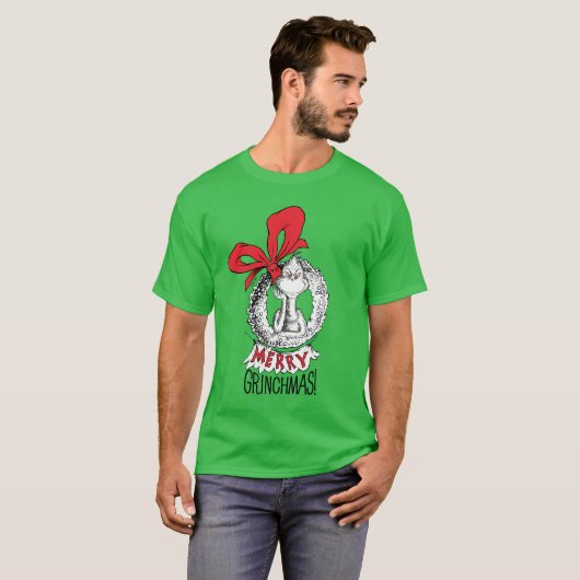 Merry Grinchmas Wreath The Grinch T-shirt (Voorkant volledig)