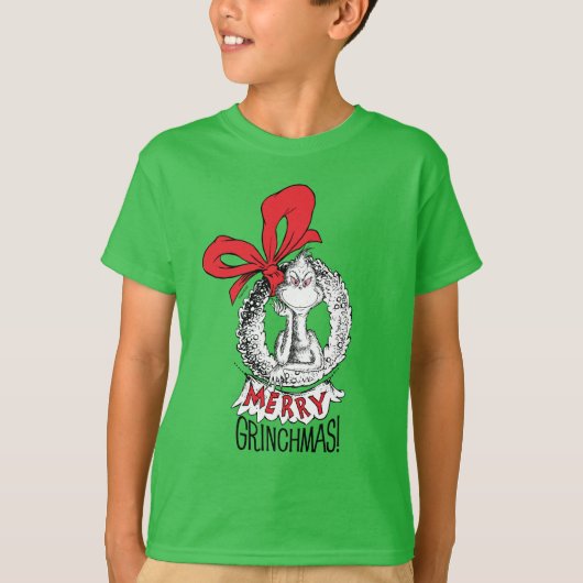 Merry Grinchmas Wreath The Grinch T-shirt (Voorkant)