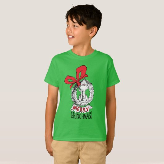 Merry Grinchmas Wreath The Grinch T-shirt (Voorkant volledig)