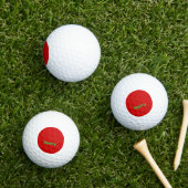 Merry Groene Naam op Rood Golfballen (Insitu Gras)