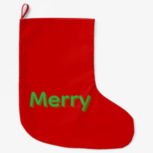 Merry Groene Naam op Rood Grote Kerstsok