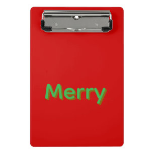 Merry Groene Naam op Rood Mini Klembord