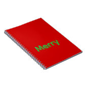 Merry Groene Naam op Rood Notitieboek (Rechterzijde)