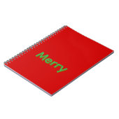 Merry Groene Naam op Rood Notitieboek (Linkerzijde)