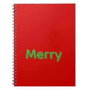 Merry Groene Naam op Rood Notitieboek