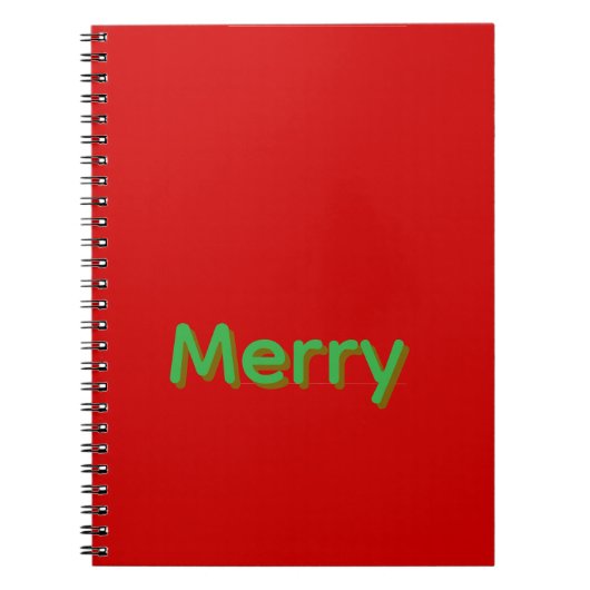 Merry Groene Naam op Rood Notitieboek (Voorkant)