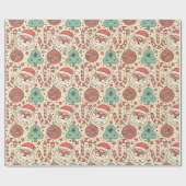 Merry & Groovy Retro Christmas Wrapping Paper Cadeaupapier (Vlak)