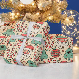Merry & Groovy Retro Kerst Inpakpapier