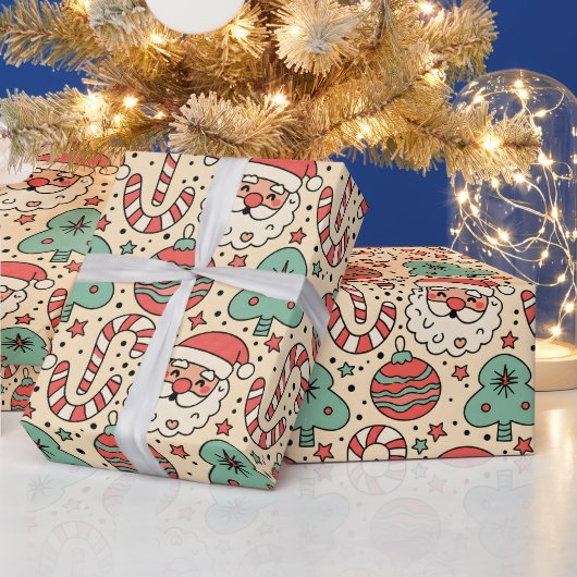 Merry & Groovy Retro Kerst Inpakpapier (Feestdagen)