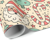 Merry & Groovy Retro Kerst Inpakpapier (Rol Hoek)