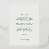 Merry Groovy Wavy Green Typography Christmas Folie Feestdagenkaart (Achterkant)