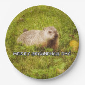 Merry Groundhog Day borden Papieren Bordje (Voorkant)