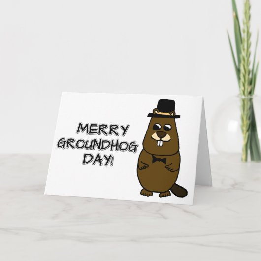 Merry Groundhog Day Kaart (Voorkant)
