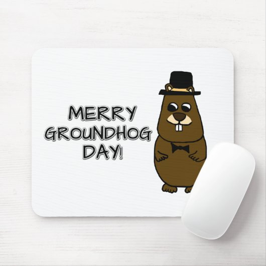 Merry Groundhog Day Muismat (Met muis)