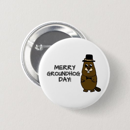 Merry Groundhog Day Ronde Button 5,7 Cm (Voorkant /achterkant)