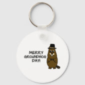 Merry Groundhog Day Sleutelhanger (Voorkant)