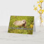 Merry Groundhog Day Wenskaart Kaart (Gele Bloem)