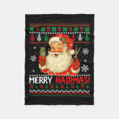 Merry Hairmas Christmas Sweater Santa Hairstylist  Fleece Deken (Voorkant)