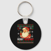 Merry Hairmas Christmas Sweater Santa Hairstylist  Sleutelhanger (Voorkant)