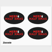 Merry Half Xmas - Grappige kerst in juli vakantie Ovale Sticker (Vel)