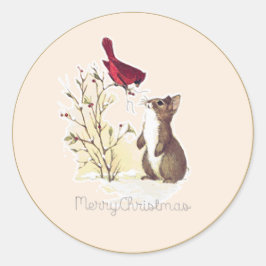 Merry Hallo Bunny Ronde Sticker