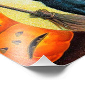 Merry Halloween Cat Foto Afdruk (Hoek)