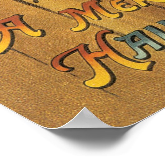  Merry Halloween Cat van Ellen Clapsaddle Poster (Hoek)