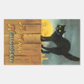  Merry Halloween Cat van Ellen Clapsaddle Rechthoekige Sticker (Voorkant)