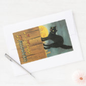  Merry Halloween Cat van Ellen Clapsaddle Rechthoekige Sticker (Envelop)