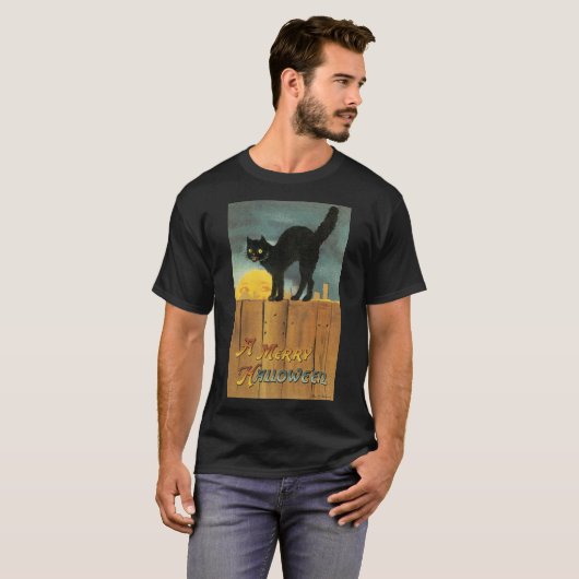  Merry Halloween Cat van Ellen Clapsaddle T-shirt (Voorkant volledig)