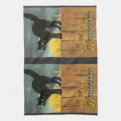  Merry Halloween Cat van Ellen Clapsaddle Theedoek (Verticaal)