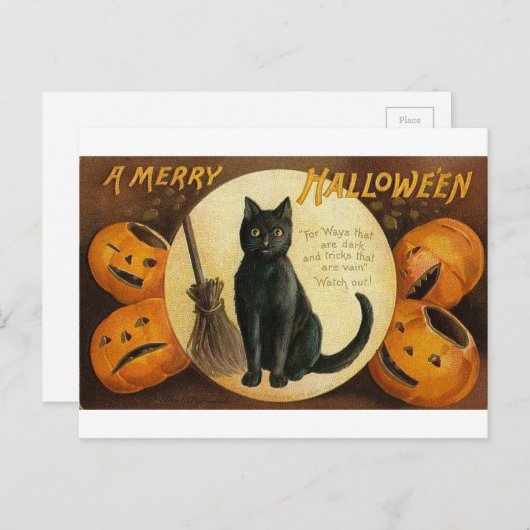 Merry Halloween Feestdagenkaart (Voorkant / Achterkant)