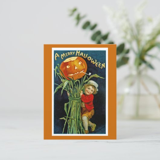 Merry Halloween Jack o' Lantern Briefkaart (Staand voorkant)