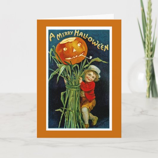 Merry Halloween Jack o' Lantern Kaart (Voorkant)