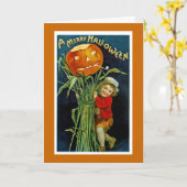 Merry Halloween Jack o' Lantern Kaart (Gele Bloem)