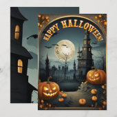 Merry Halloween kaart (Voorkant / Achterkant)