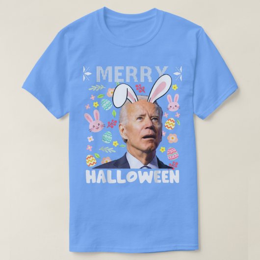 Merry Halloween verwarde Joe Biden Bunny Paasa T-shirt (Design voorkant)