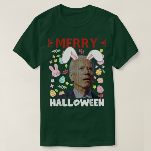 Merry Halloween verwarused Joe Biden Bunny Easter T-shirt (Design voorkant)